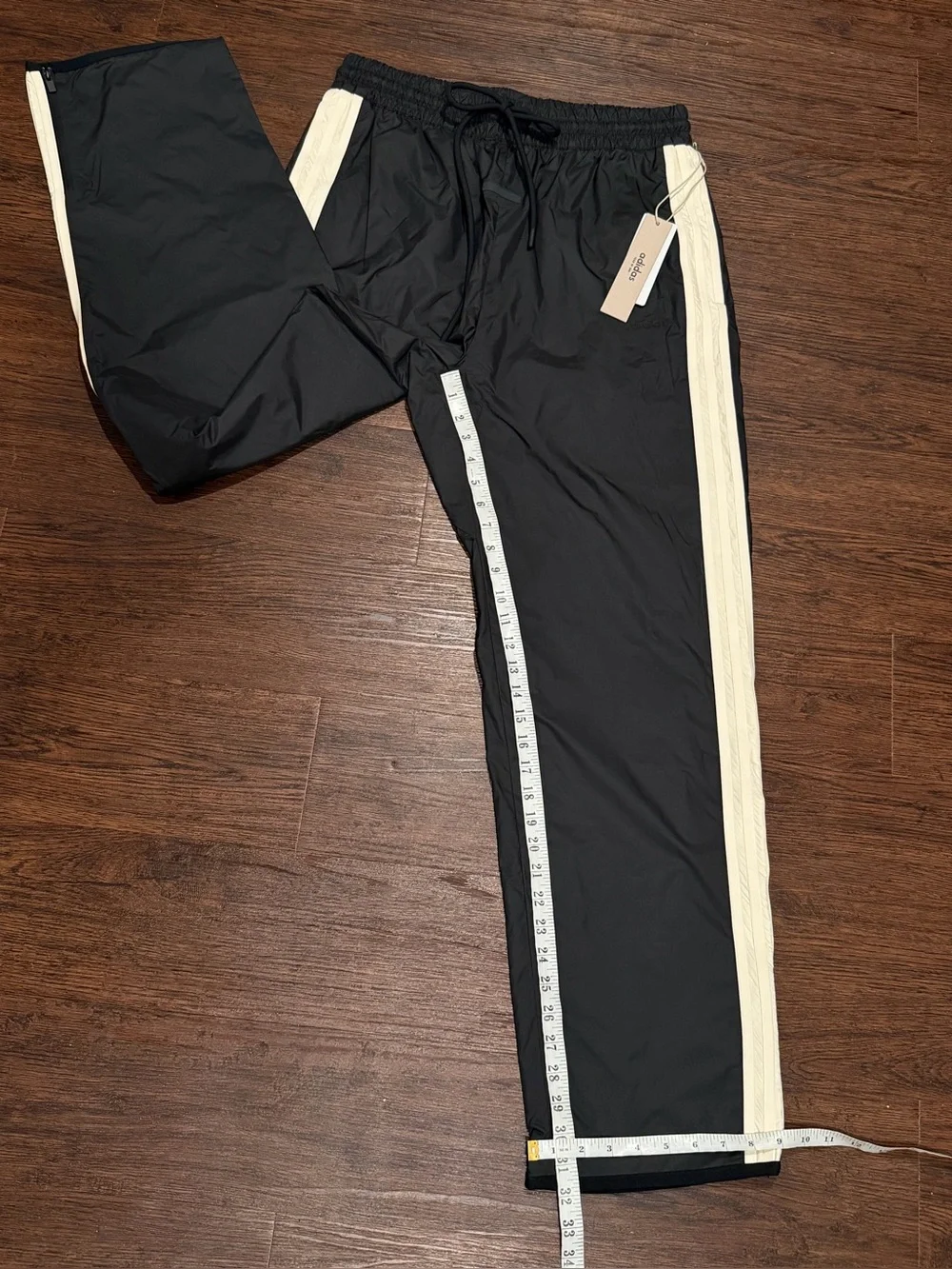 Adidas x FEAR OF GOD Mens Track Pants Drawstring Black Cream Size L IS8727